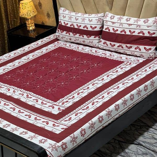 3 PCS Cotton Sotton Patchwork Double Bedsheets 0