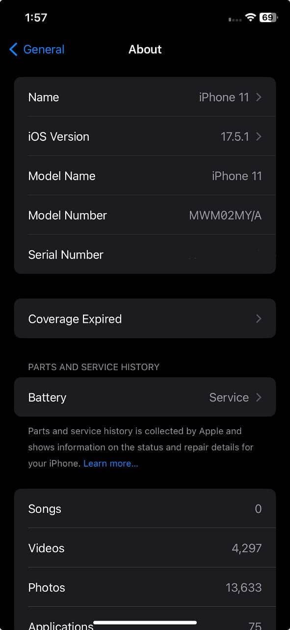 iPhone 11 Non PTA 74% battery health no repair 7