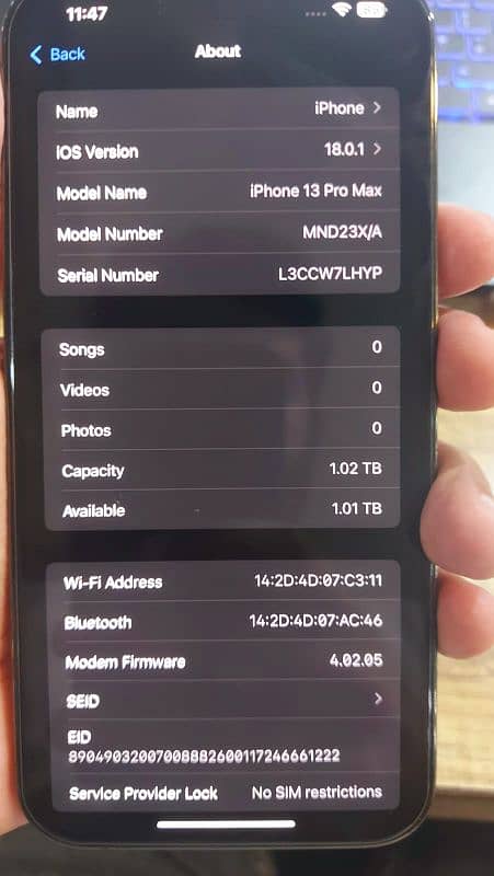 iphone 13 pro max non-pta 1TB 5