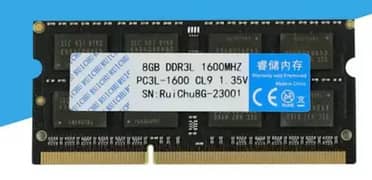 8 GB RAM DDR 3L 1600 Mhz