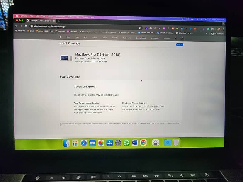 Macbook Pro 2018 15 inch, 4gb Dedicated Graphic Card, Core i7,16gb ram 13