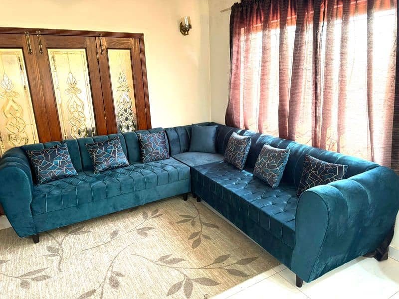 Sofa sets 13 seater brown sofa black sea green L shape sofa 6