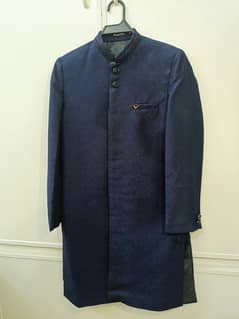 2 navy blue embroided sherwanis from edenrobe for boys 9-10 & 11-12