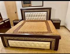 Designer made Bed Set Along Sidetables and dressing