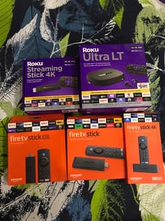 Fire TV Stick, Roku Ultra Streaming device