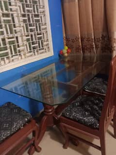 wood glass dining table