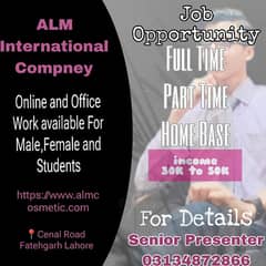 Full time part time and home base online or office work available