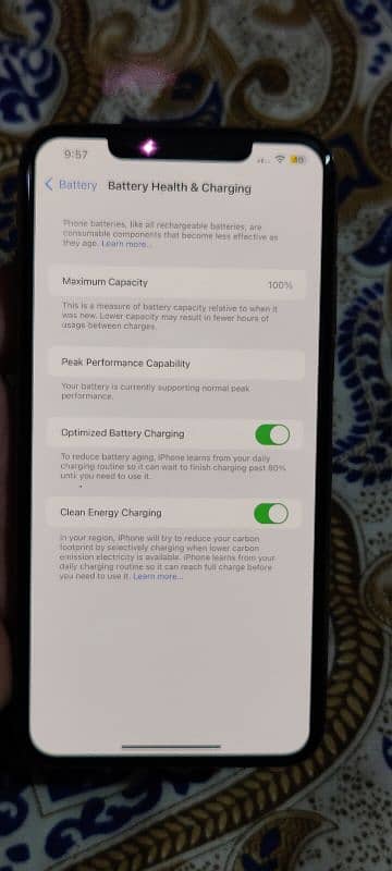 APPLE XS MAX 64 GB LLA MODEL JV WATER PACK 100 HEALTH NON ACTIVE 1