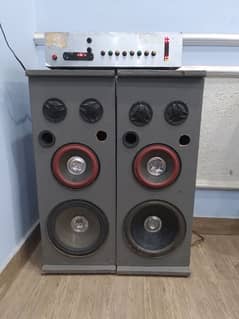 2 box speaker and subwoofer with amp