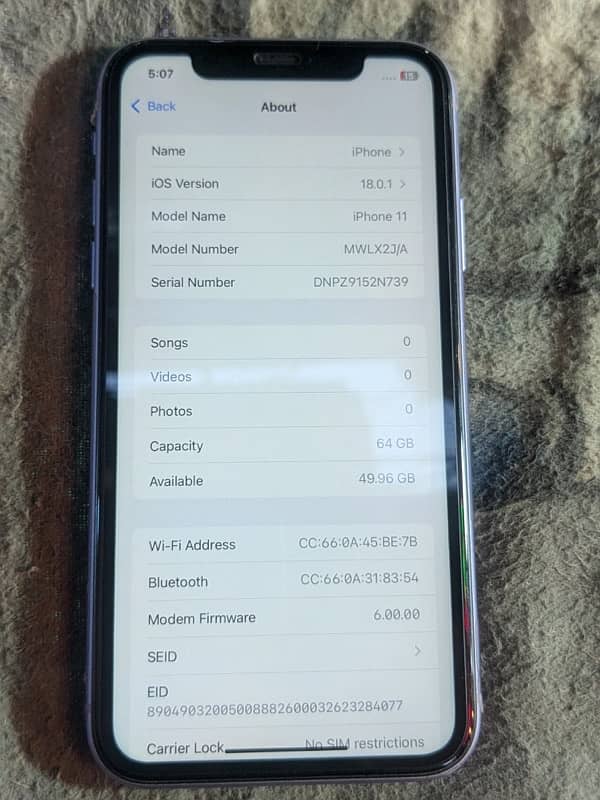 Iphone 11 64GB PTA approve 2