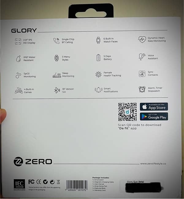 Zero Lifestyle Glory Smart Watch Urgent Sell 4