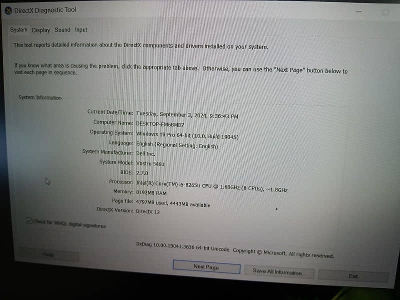 Dell laptop core i5, 8th generation 4