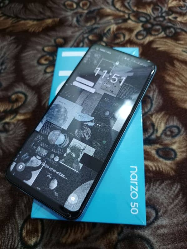 Realme Narzo 50 with box and accessories 1