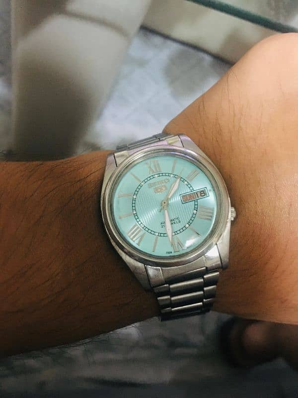 seiko 5 tiffany blue 8