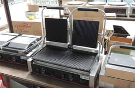 Imported panini grill double unit new, sandwich maker, pizza oven fast