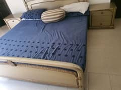 bed set with side tables and dressing