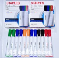 12 Piece,STAPLES Dry Erase Markers,Chisel tip Dry-erase markers