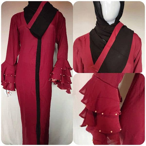 Beautiful Latest Design Abaya With Scraf 3