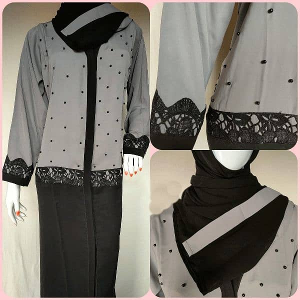 Beautiful Latest Design Abaya With Scraf 8