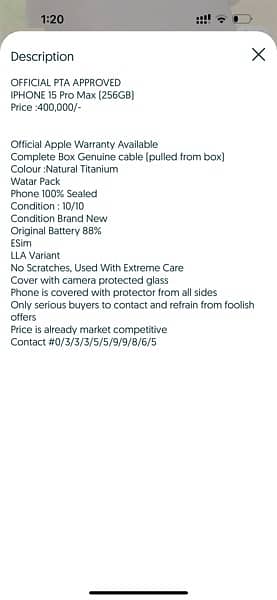 Iphone 15 Pro Max Pta Approved 3