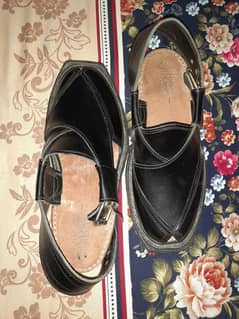 pashawari with pure tyre sole in black color