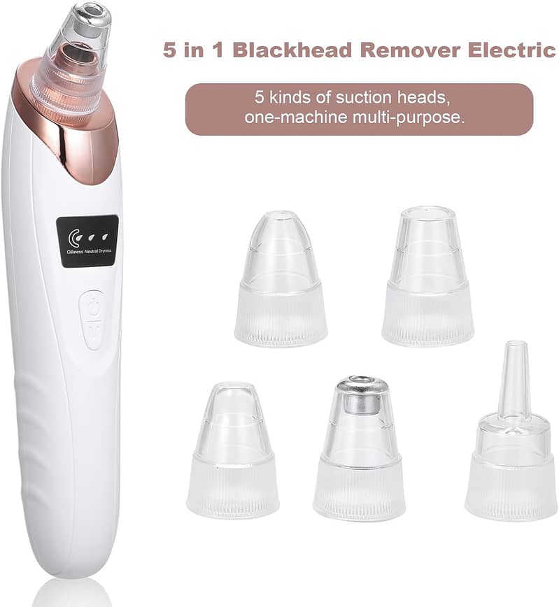 Blackhead Remover Electric 5 in1 Blackhead Suction Device,Cleaner Kit 3