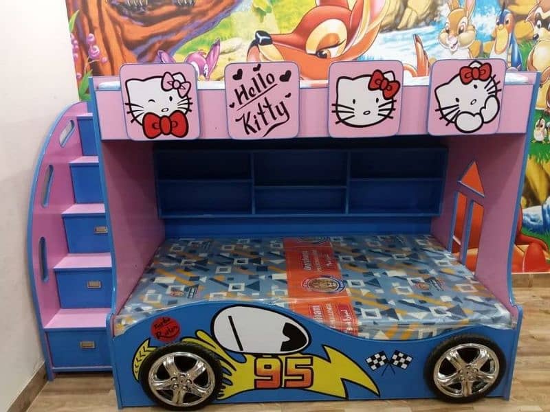 Kids bed | Baby Car Bed | kids wooden bed | Kids Furniture | bunk bed 3