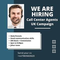 UK based call center jobs for male and female