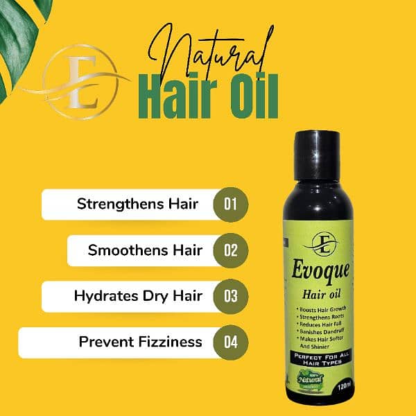 Evoque All-In-One Hair Oil 100% Natural 120ml 3