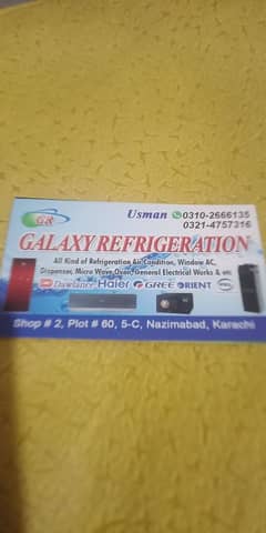 ac ,fridge,dispensor,microwave oven