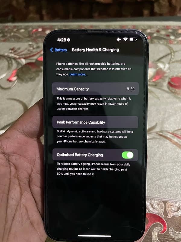 Iphone 13 pro max 128 jv LLA 81 health orignal 7