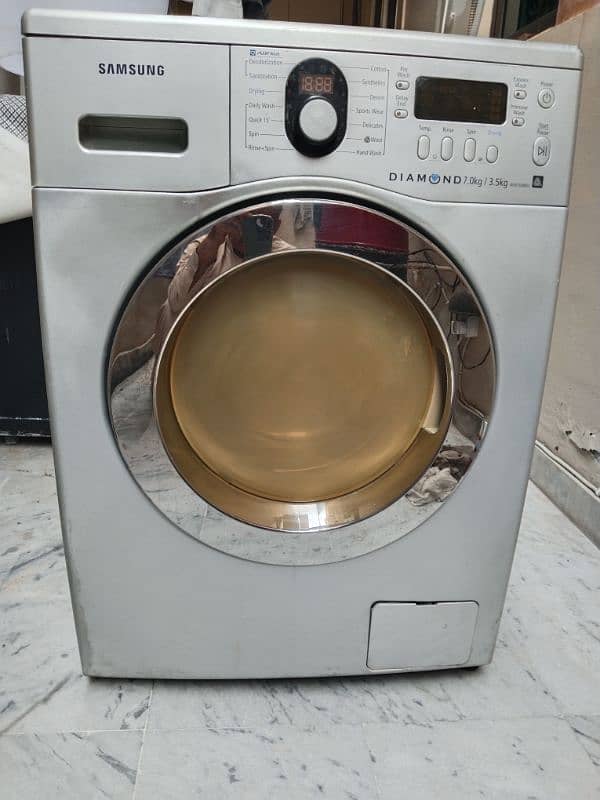 Samsung washing machine fully auto 7.5 kg silver color. Imported. 4