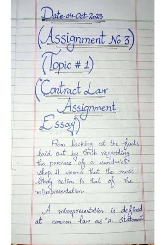 Handwriting assignment work 1