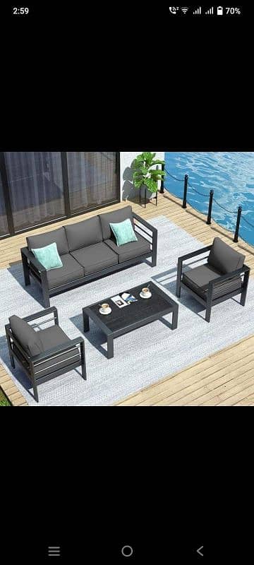 Outdoor  garden furniture Rattan sofa seat  all weather furniture 2