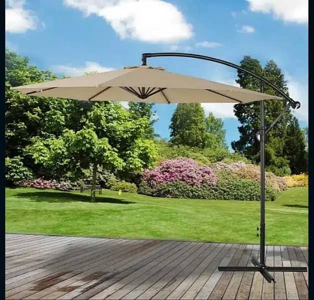 Patio Cantilever Parasol, Imported Umbrella, Sidepol Canopy shade 16