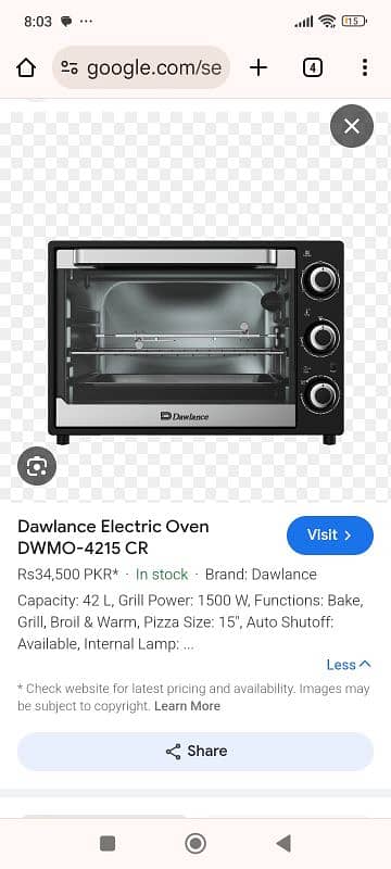 dawlance electric oven with warranty 4