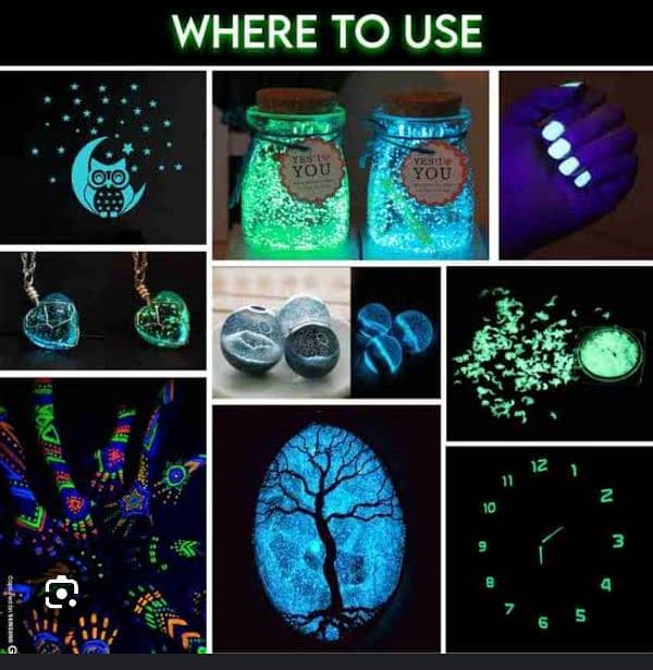 Glow in dark pigments , powder for Hobbies 1