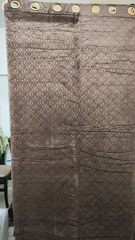 PARDEY, ELEGENT VALVET SELF PRINT CURTAINS, WASHABLE AND EASY TO CLEAN 1