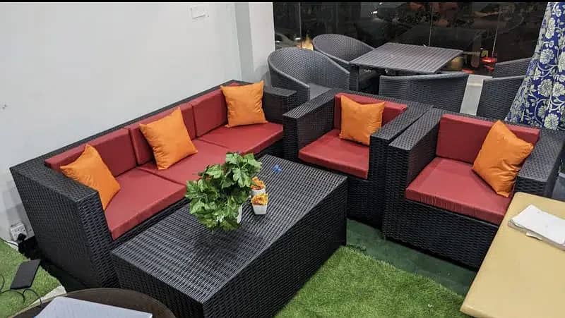 Rattan Patio Sofa Seating, Garden Lawn Terrace Outdoor Balcony 9