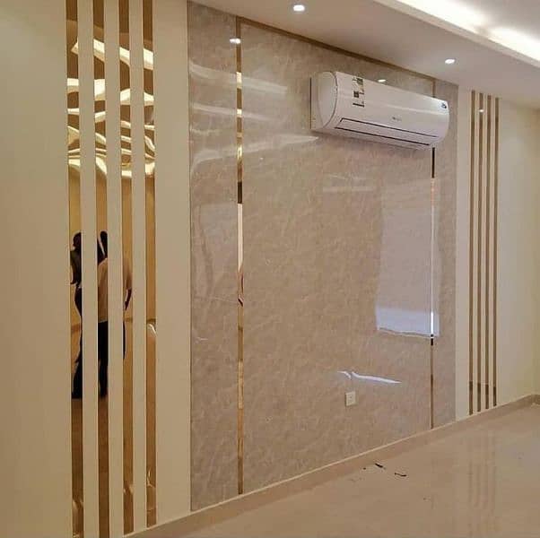 wooden blinds, Media walls, imported 3d wallpaper, ceiling, fluted pvc 10