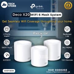 TP-Link Deco X20 AX1800 Whole Home Mesh Wi-Fi 6 Pack of 3 (With Box)