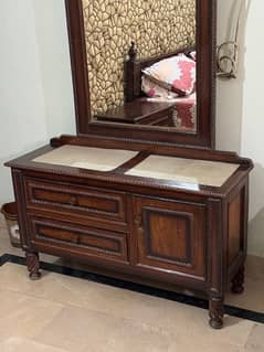 Bed Made up of Pure Wood (Sheesham) along with Dressing Table