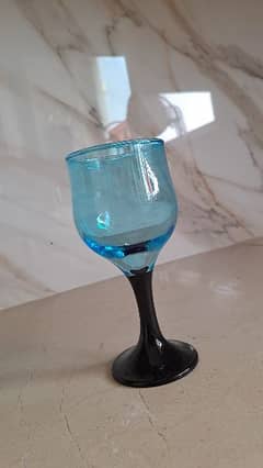 Blue and Black wine glass