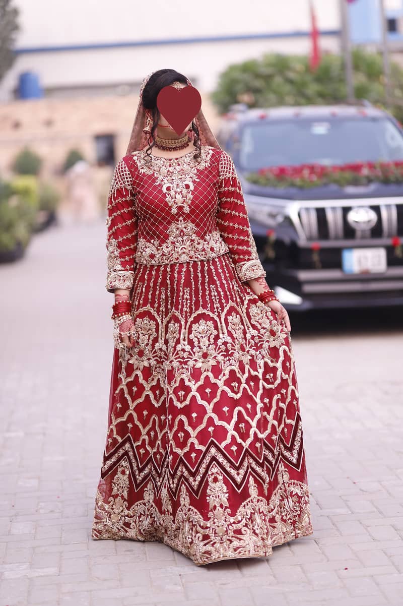 Bridal Lehnga Dress, Maroon Color 0