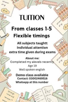 tuition available in g13/2