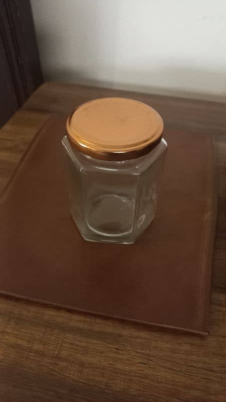 Hexagonal Glass Jar 400grm 0