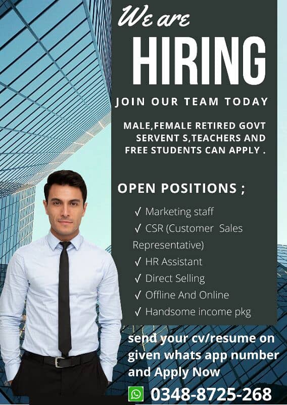 Need male and female staff 0