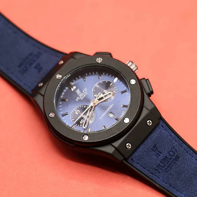 Hublot Geneve Blue leather strap 3