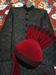 Black Sherwani Complete set Available