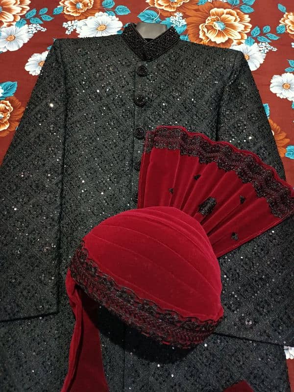 Black Sherwani Complete set Available 0